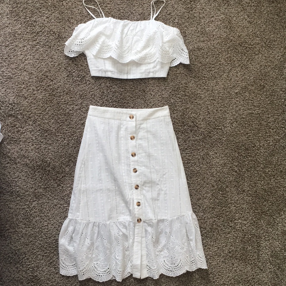 White Two Piece Outfit